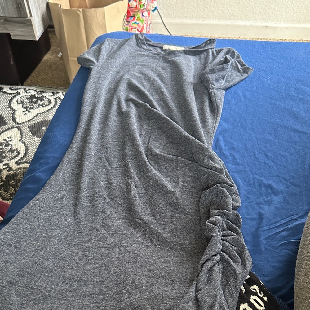 Gray Ruched Dress